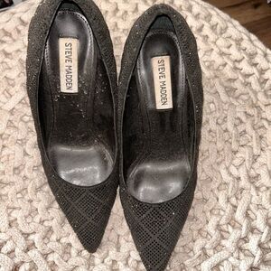 Steve Madden Black Sparkle Heels